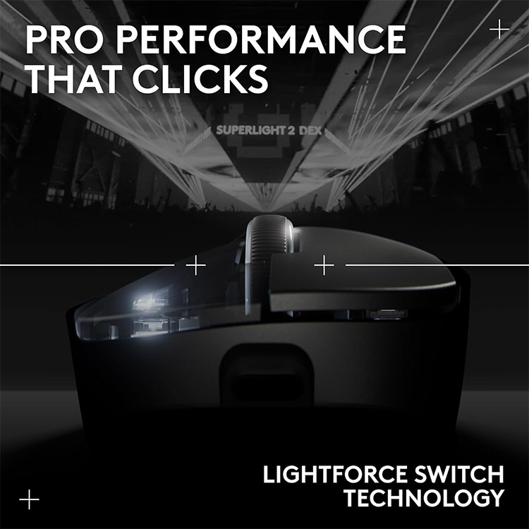 خرید موس Logitech G Pro X SUPERLIGHT 2 DEX - بی‌سیم - سیاه